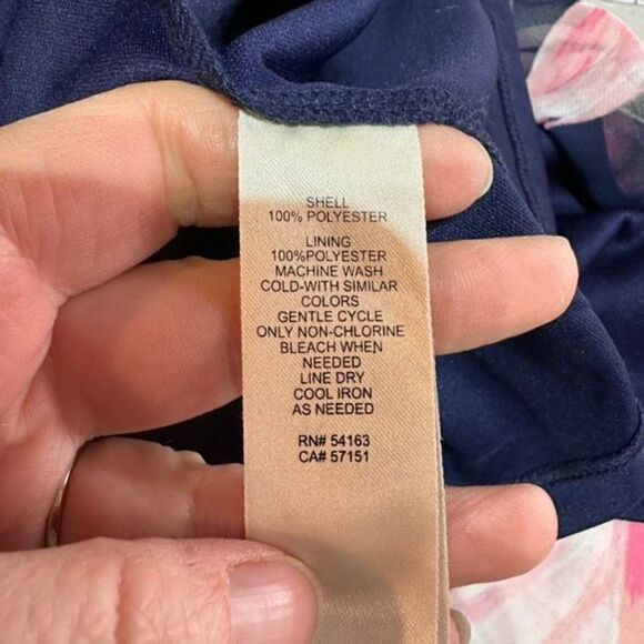 Eliza J Womens Floral Lined Chiffon Cold Shoulder‎ Shift Dress Black Pink Size 6 - Picture 11 of 14